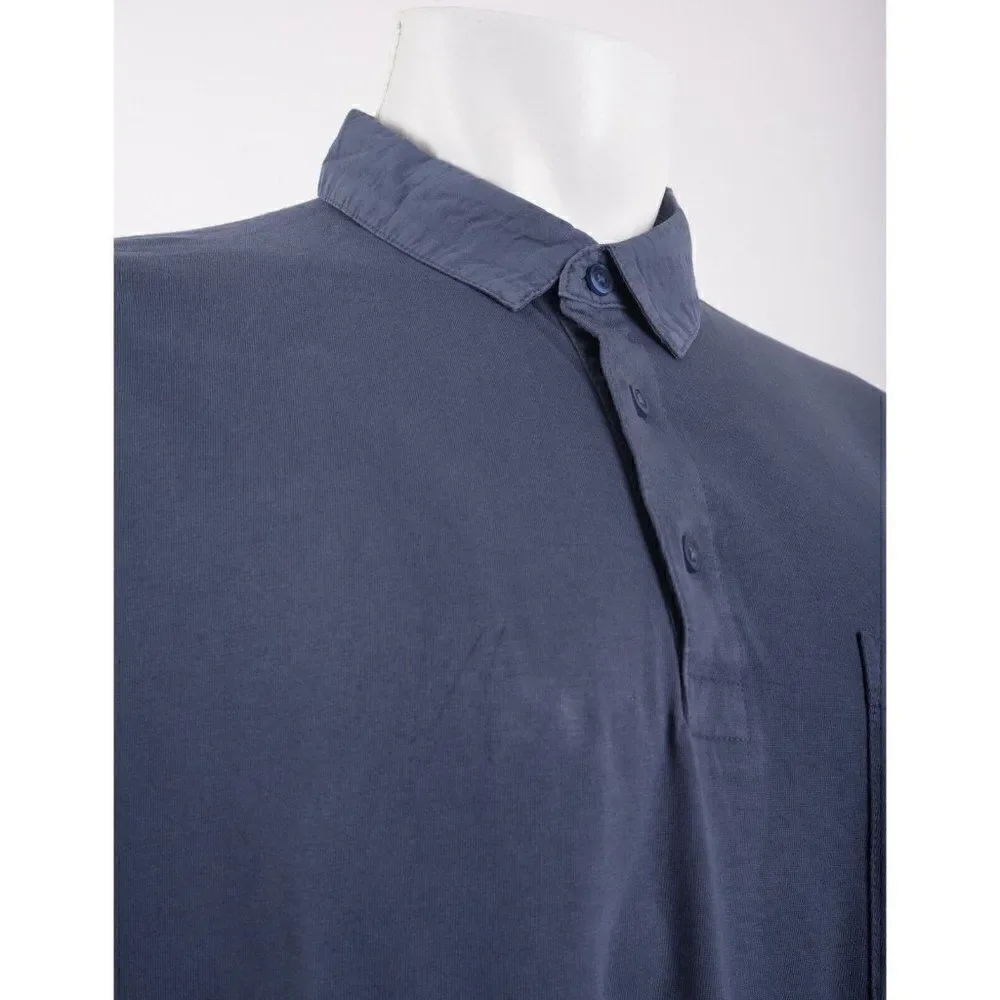 Zara Mens Polo Shirt Size M Navy Blue Contrast collar Short sleeve 6462/406 NWT